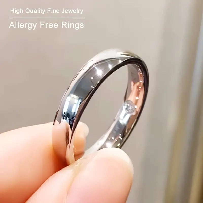 Stylish Men's Gothic Silvery Stainless Steel Ring - Wide Band for Engagement & Wedding