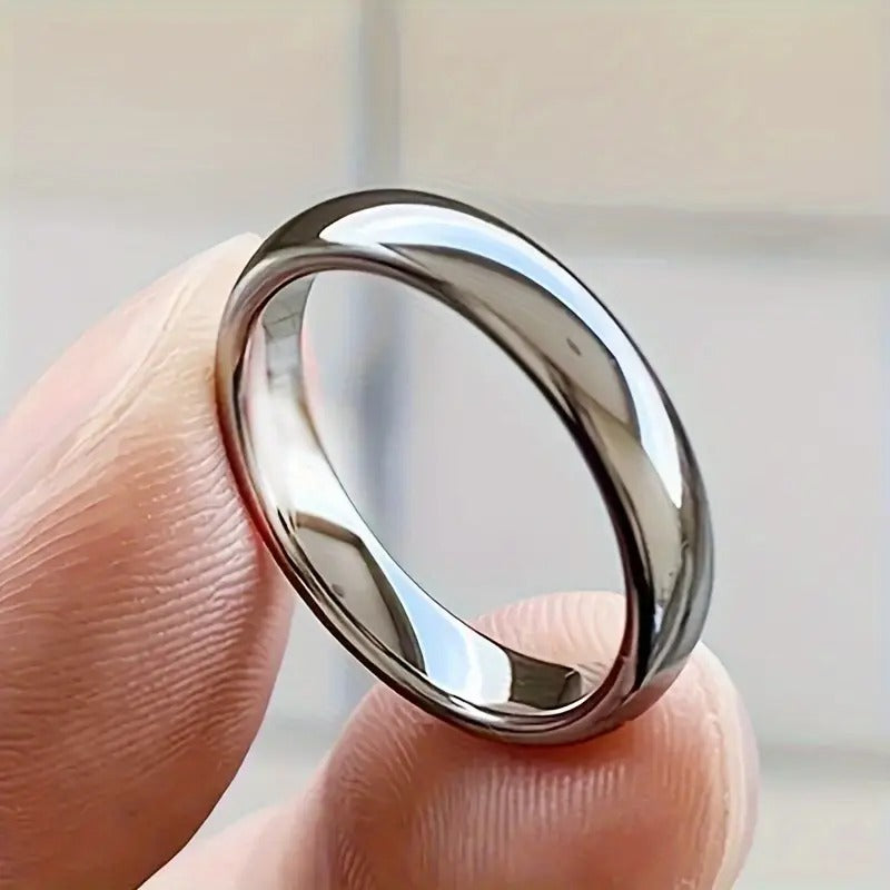 Stylish Men's Gothic Silvery Stainless Steel Ring - Wide Band for Engagement & Wedding